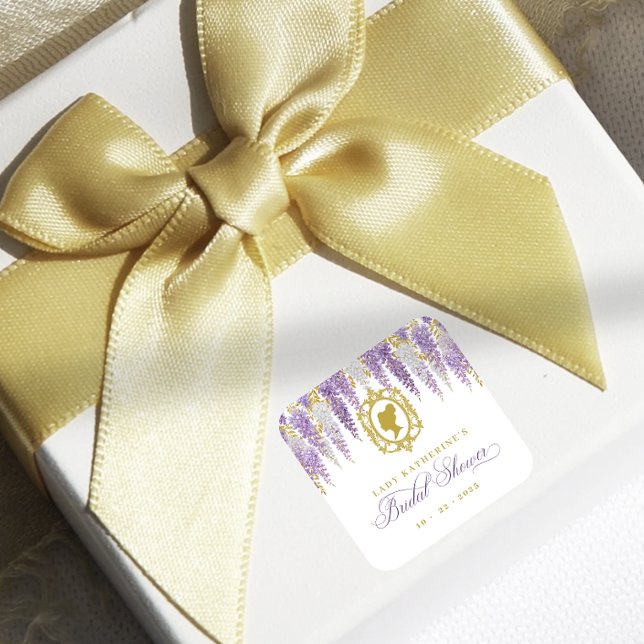 Sticker Carré Fête de Mariage Florale Vintage (Créateur téléchargé)