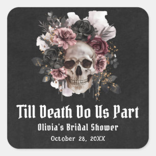 Sticker Carré Fête de mariage Halloween jusqu'à ce que la mort n