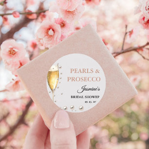Sticker Carré Fête de mariage Pearls And Prosecco