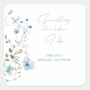 Sticker Carré Fête de mariage Something Blue Wildflower
