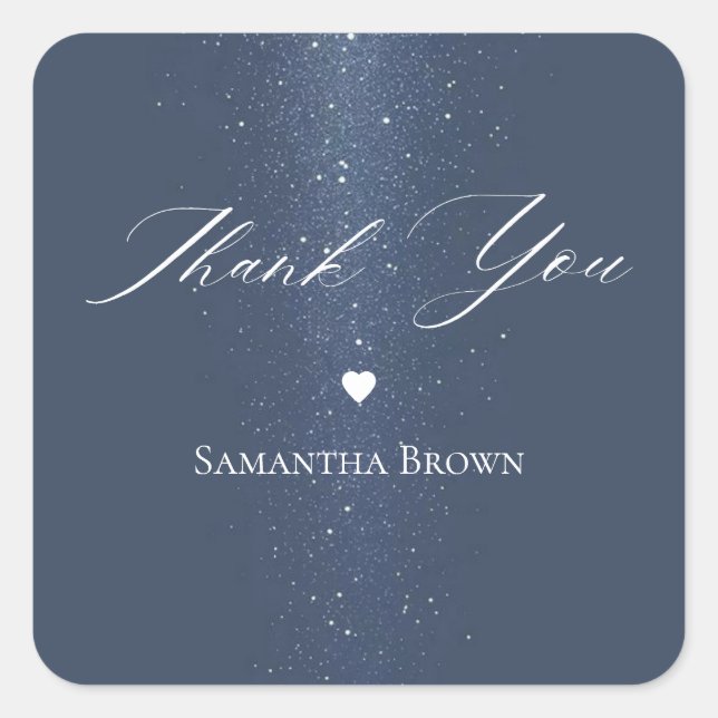 Sticker Carré Fête de Mariage sous les Étoiles et les Lumières (Devant)