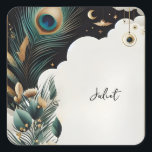 Sticker Carré Fête de Mariée Rustique Ciel Asiatique Nuage Paon<br><div class="desc">Ajoutez une touche personnelle à votre célébration avec notre "Autocollant carré pour enterrement de vie de jeune fille Paon Ciel Nuage Asiatique Rustique". Parfaits pour sceller des enveloppes, décorer des cadeaux ou ajouter un détail spécial à votre décoration, ces autocollants présentent des dessins charmants qui complètent n'importe quel thème. Idéal...</div>