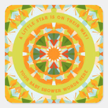 Fête de Naissance Étoile Amusante Verte Enjouée Or