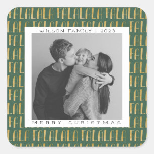 Sticker Carré Fête de Noël de la famille des photos de Noël