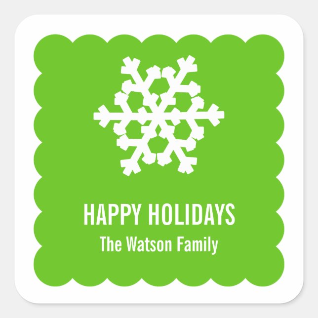 Sticker Carré Fête de noël de Noël du flambeau des neiges (Devant)