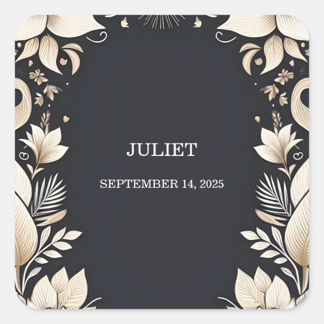 Sticker Carré Fête de renouvellement de vœux de mariage traditio (Devant)