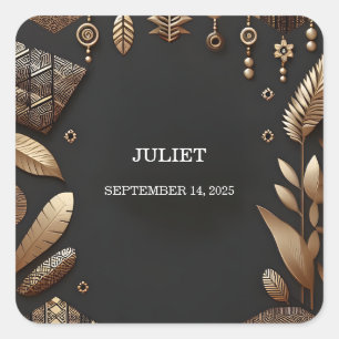 Sticker Carré Fête des mariées Brown africaine