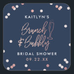 Sticker Carré Fête des mariées Brunch & Bubbly Confetti<br><div class="desc">Célébrez dans le style avec ces stickers design et très tendance de douche nuptiale ou de faveur d'anniversaire. Ce design est facile à personnaliser avec votre libellé d'événement spécial et vos invités seront ravis quand ils reçoivent ces fabuleux autocollants.</div>