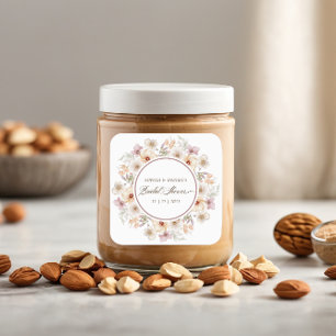 Sticker Carré Fête des mariées d'aquarelle florale chic