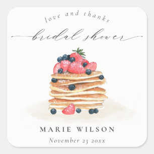 Sticker Carré Fête des mariées d'aquarelle rustique aux fruits m