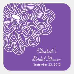 Sticker Carré Fête des mariées de fleurs violettes Favoriser Sti