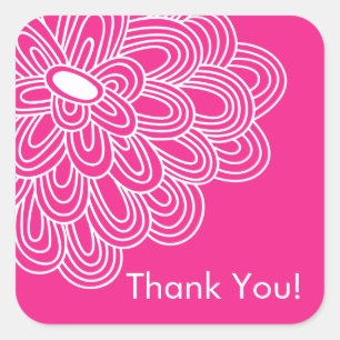 Sticker Carré Fête des mariées de Merci Floral Rose chaud Favori