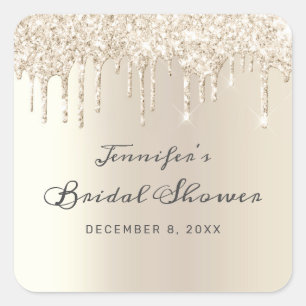 Sticker Carré Fête des mariées de Parties scintillant de séchage