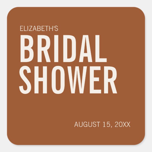 Sticker Carré Fête des mariées de typographie en terre cuite sim (Devant)