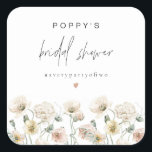 Sticker Carré FÊTE DES MARIÉES Fleur sauvage POPPY Rustic Pastel<br><div class="desc">La collection Poppy présente de beaux fleurs sauvages aux tons pastel muets et une combinaison moderne de polices. Cette collection est parfaite pour vos événements de printemps ou d'été.</div>