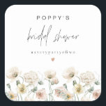 Sticker Carré FÊTE DES MARIÉES Fleur sauvage POPPY Rustic Pastel<br><div class="desc">La collection Poppy présente de beaux fleurs sauvages aux tons pastel muets et une combinaison moderne de polices. Cette collection est parfaite pour vos événements de printemps ou d'été.</div>