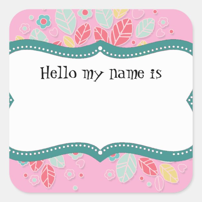 Sticker Carré Fête des mariées Fleur tourbillon de fantaisie (Devant)