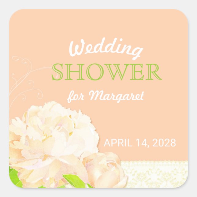 Sticker Carré Fête des mariées florale de tourbe (Devant)