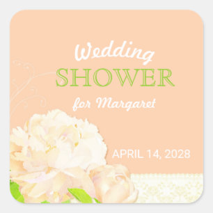 Sticker Carré Fête des mariées florale de tourbe