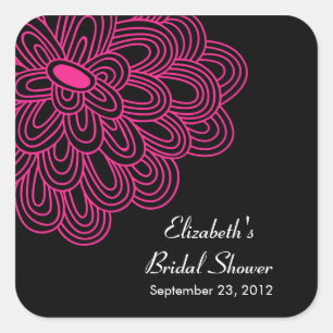 Sticker Carré Fête des mariées rose Fleurs Florales Favoriser St