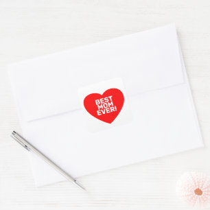 Sticker Carré Fête des Mères Meilleure maman qui soit ! Cœur sim