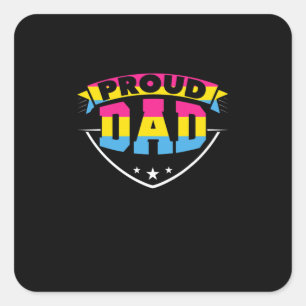 Sticker Carré Fête des pères Fier Papa Pansexuel Fille