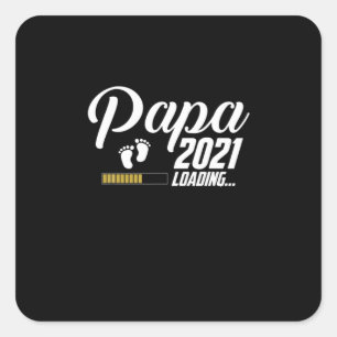Sticker Carré Fête des pères Papa Chargement 2021 Père pour la