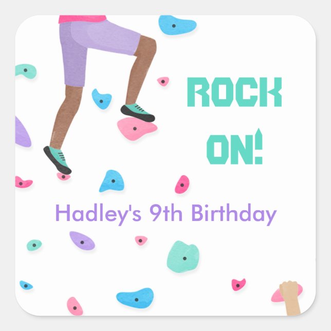 Sticker Carré Fête d'Escalades Rocheuses Colorful (Devant)