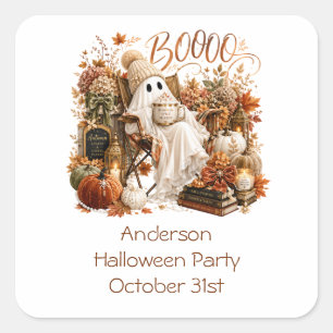 Sticker Carré Fête d'Halloween de fantôme d'automne personnalisé
