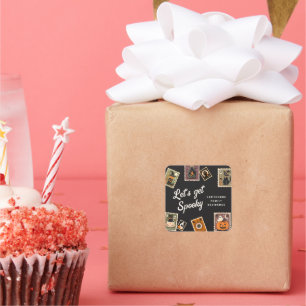 Sticker Carré Fête d'Halloween de timbre postal éffrayant