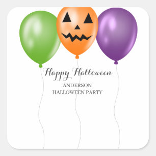 Sticker Carré Fête d'Halloween élégante 
