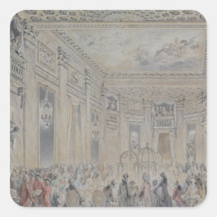 Sticker Carré Fête donnée par Madame du Barry pour Louis XV