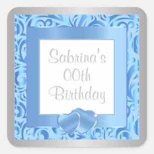 Sticker Carré Fête du 00e anniversaire Texte do-it-yourself