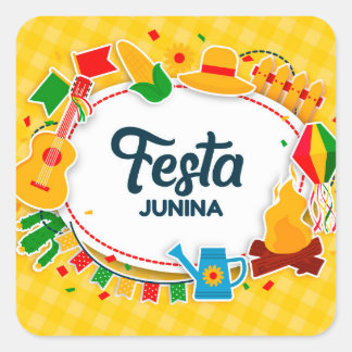 Sticker Carré Fête Junina