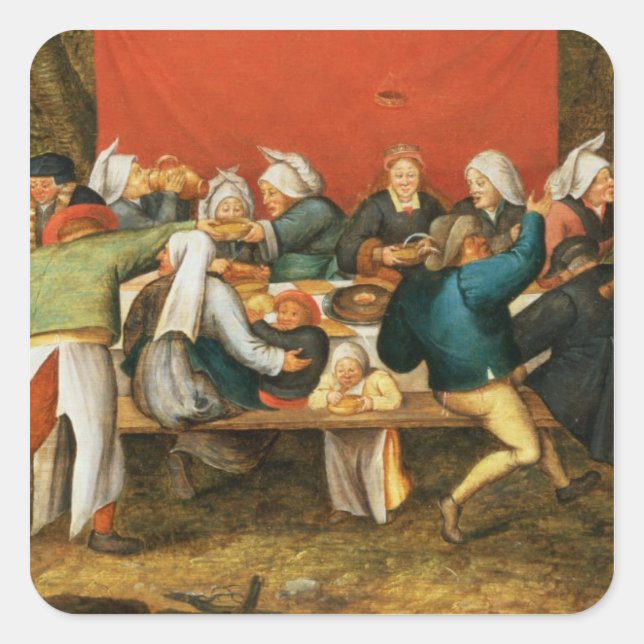 Sticker Carré Fête Mariage (Devant)