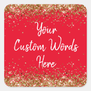 Sticker Carré Fête Personnalisée Favoriser Personnalisée Anniver