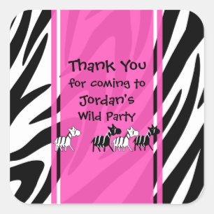 Sticker Carré Fête sauvage / Rose