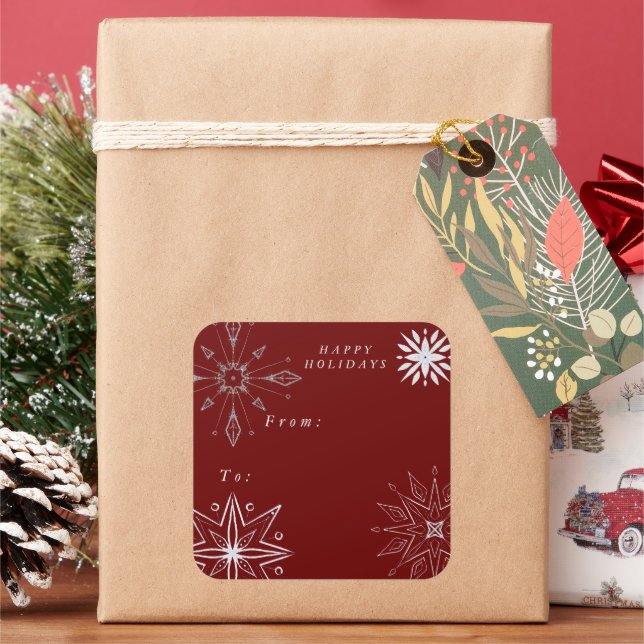 Sticker Carré Fête Silver Snowflake (vacances)