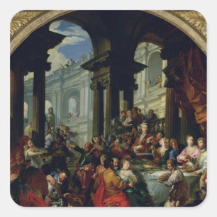 Sticker Carré Fête sous un portique ionique, c.1720-25