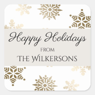 Sticker Carré Fêtes personnalisées Nom de famille et Flèches de