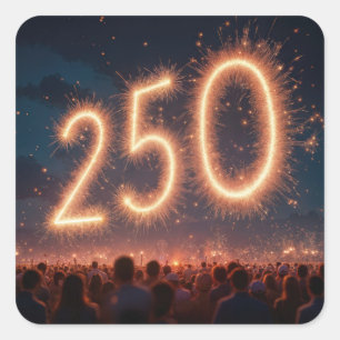 Sticker Carré Feu d'artifice du 250e anniversaire