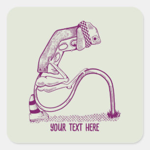 Sticker Carré Feu de circulation triste