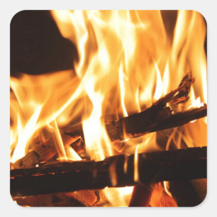 Sticker Carré Feu et flammes