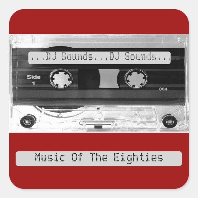 Sticker Carré Feuille audio d'enregistreur à cassettes de (Devant)