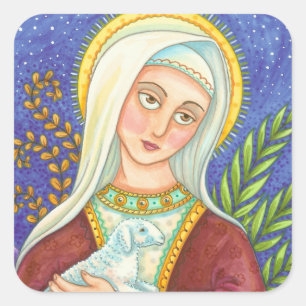 Sticker Carré Feuille CARRÉ CLASSIQUE Mary and Lamb