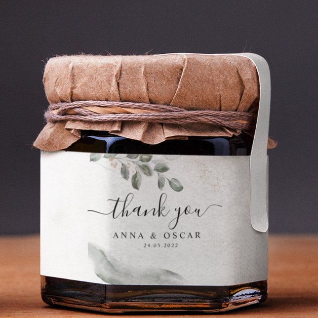 Sticker Carré Feuille d'aquarelle verte douce | Poussière d'or (Créateur téléchargé)