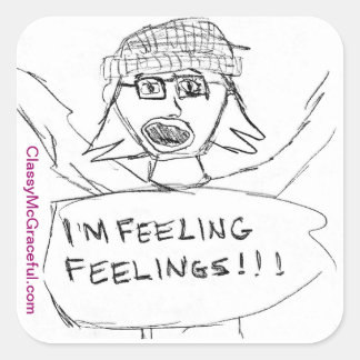 Sticker Carré Feuille d'autocollant "Sentiments"