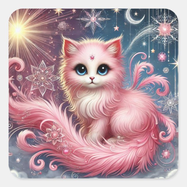 Sticker Carré Feuille d'autocollants Aura Dream Rose (Devant)