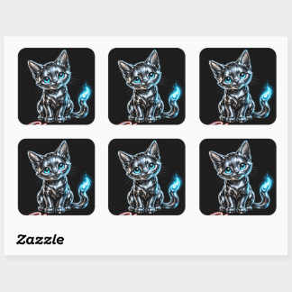 Sticker Carré Feuille d'autocollants Chrome Kitten