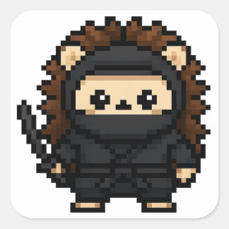 Sticker Carré feuille d'autocollants de hérisson ninja